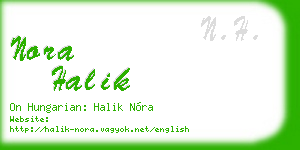 nora halik business card